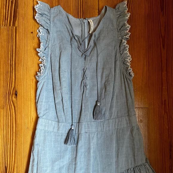 Ulla Johnson Rosalind light blue ruffle tiered tank midi dress SIZE 0 - Picture 2 of 6